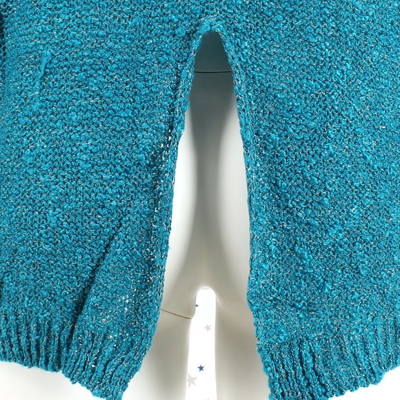 Star Accent Sparkle Knit Sweater Teal - Picture 7 of 8